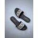 Dior Dway Slides In Black Embroidered Cotton