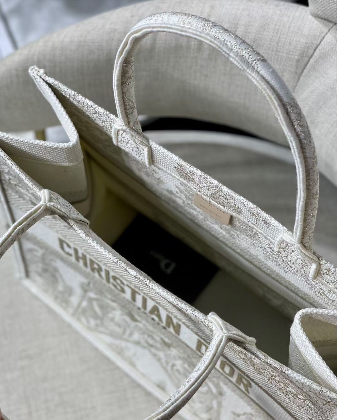 Dior Large Book Tote Bag In Dior Around the World Stella Embroidery