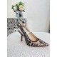 Dior J'Adior Slingback Pumps 100mm In Nude Jardin Botanique Embroidery Cotton