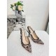 Dior J'Adior Slingback Pumps 100mm In Nude Jardin Botanique Embroidery Cotton