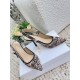 Dior J'Adior Slingback Pumps 100mm In Nude Jardin Botanique Embroidery Cotton