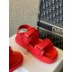 Dior DiorAct Sandals In Red Lambskin