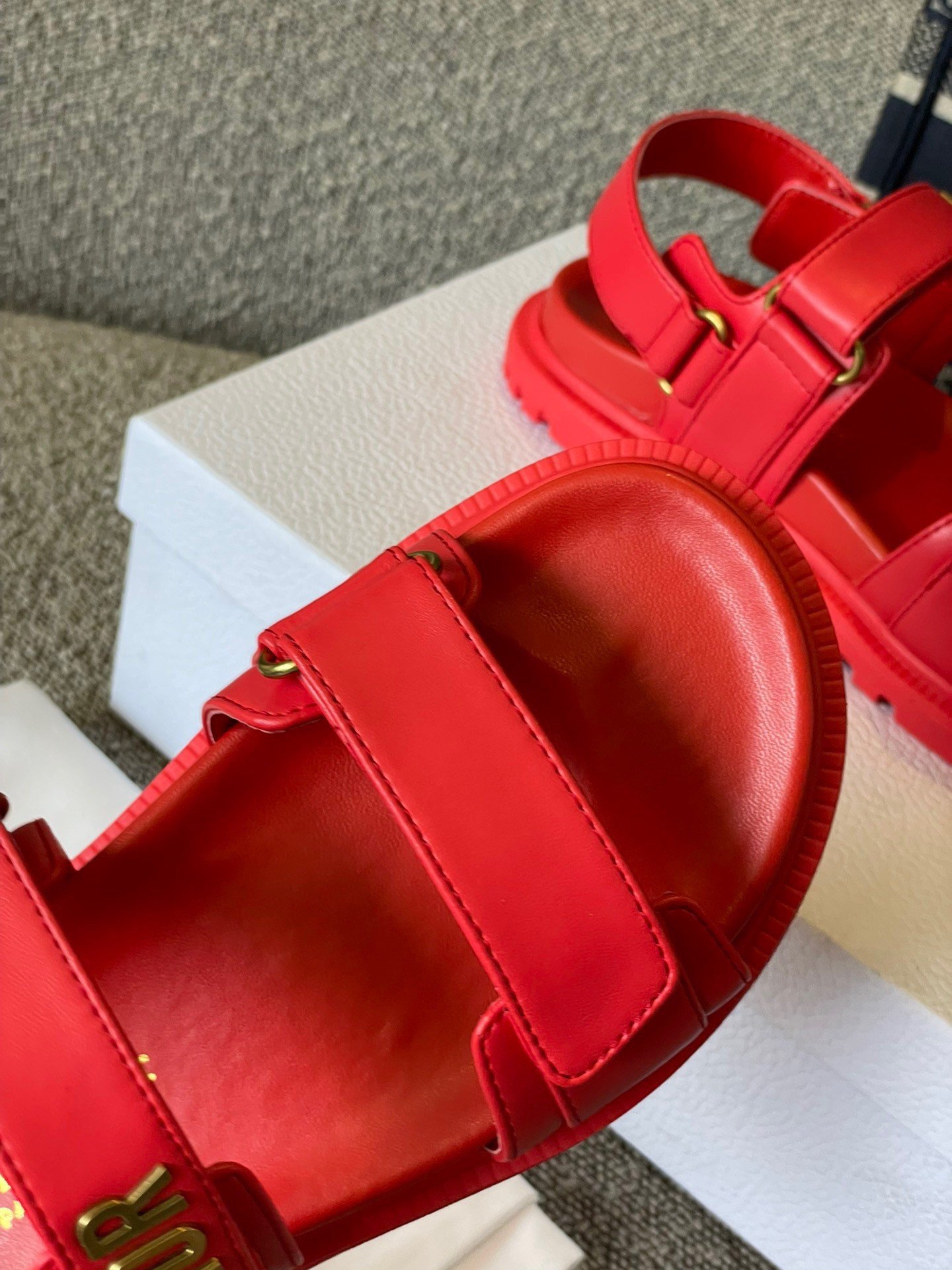 Dior DiorAct Sandals In Red Lambskin