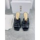 Dior D-Fame Heeled Sandals In Black Pleated Lambskin