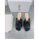 Dior D-Fame Heeled Sandals In Black Pleated Lambskin