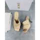 Dior D-Fame Heeled Sandals In Beige Pleated Lambskin