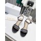 Dior Dway Heeled Sandals In Black Cotton with Strass