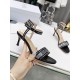 Dior Dway Heeled Sandals In Black Cotton with Strass