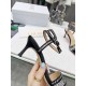 Dior Dway Heeled Sandals In Black Cotton with Strass