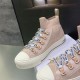 Dior Walk'n'Dior Mid-top Sneakers In Nude Macrocannage Technical Mesh