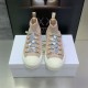 Dior Walk'n'Dior Mid-top Sneakers In Nude Macrocannage Technical Mesh