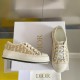 Dior Walk'n'Dior Platform Sneakers In Gold-Tone Dior Oblique Cotton