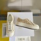 Dior Walk'n'Dior Platform Sneakers In Gold-Tone Dior Oblique Cotton