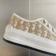 Dior Walk'n'Dior Platform Sneakers In Gold-Tone Dior Oblique Cotton