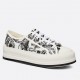 Dior Walk'n'Dior Platform Sneakers In White Plan de Paris Cotton Embroidered