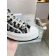 Dior Walk'n'Dior High-top Platform Sneakers In Blue Oblique Embroidered Cotton