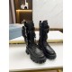 Prada Monolith Boots in Noir Leather and Nylon Fabric