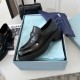 Prada Women's Loafers In Black Brushed Leather