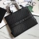 Dior Large Book Tote Bag In Black Dior Oblique Embossed Calfskin