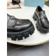 Prada Women's Monolith Loafers In Black Brushed Leather