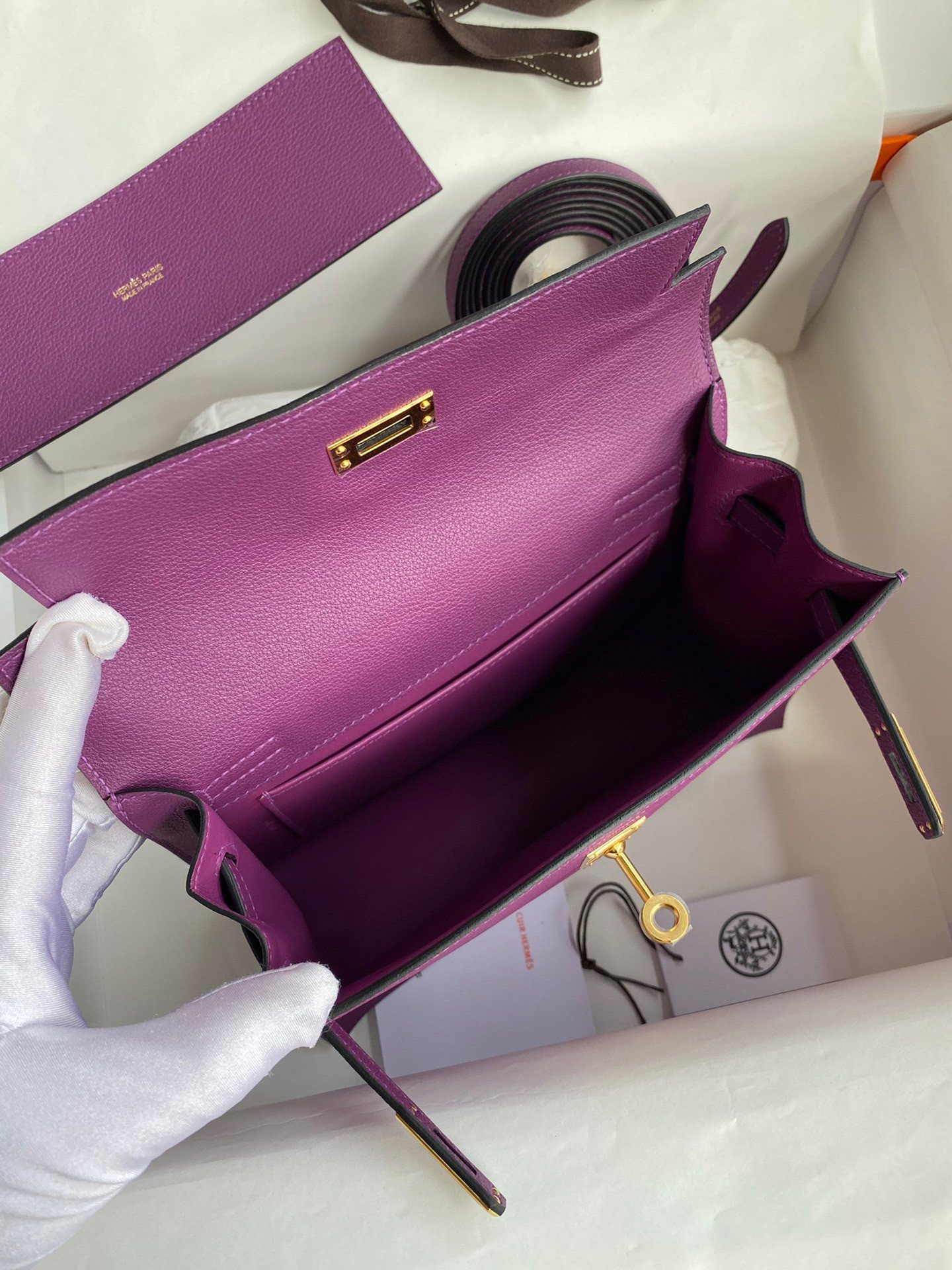 Hermes Kelly Danse II Handmade Bag In Anemone Evercolor Calfskin