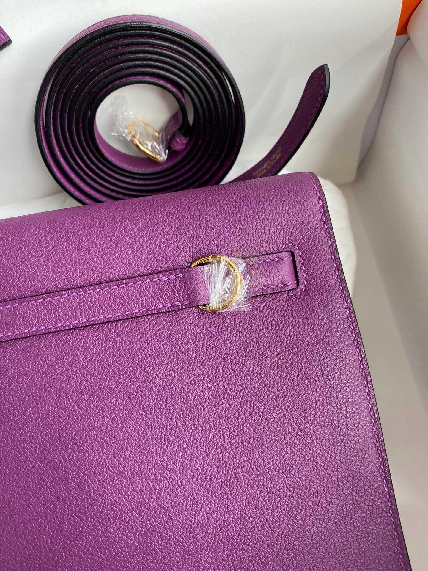 Hermes Kelly Danse II Handmade Bag In Anemone Evercolor Calfskin