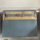 Hermes Kelly Danse II Handmade Bag In Blue Lin Evercolor Calfskin