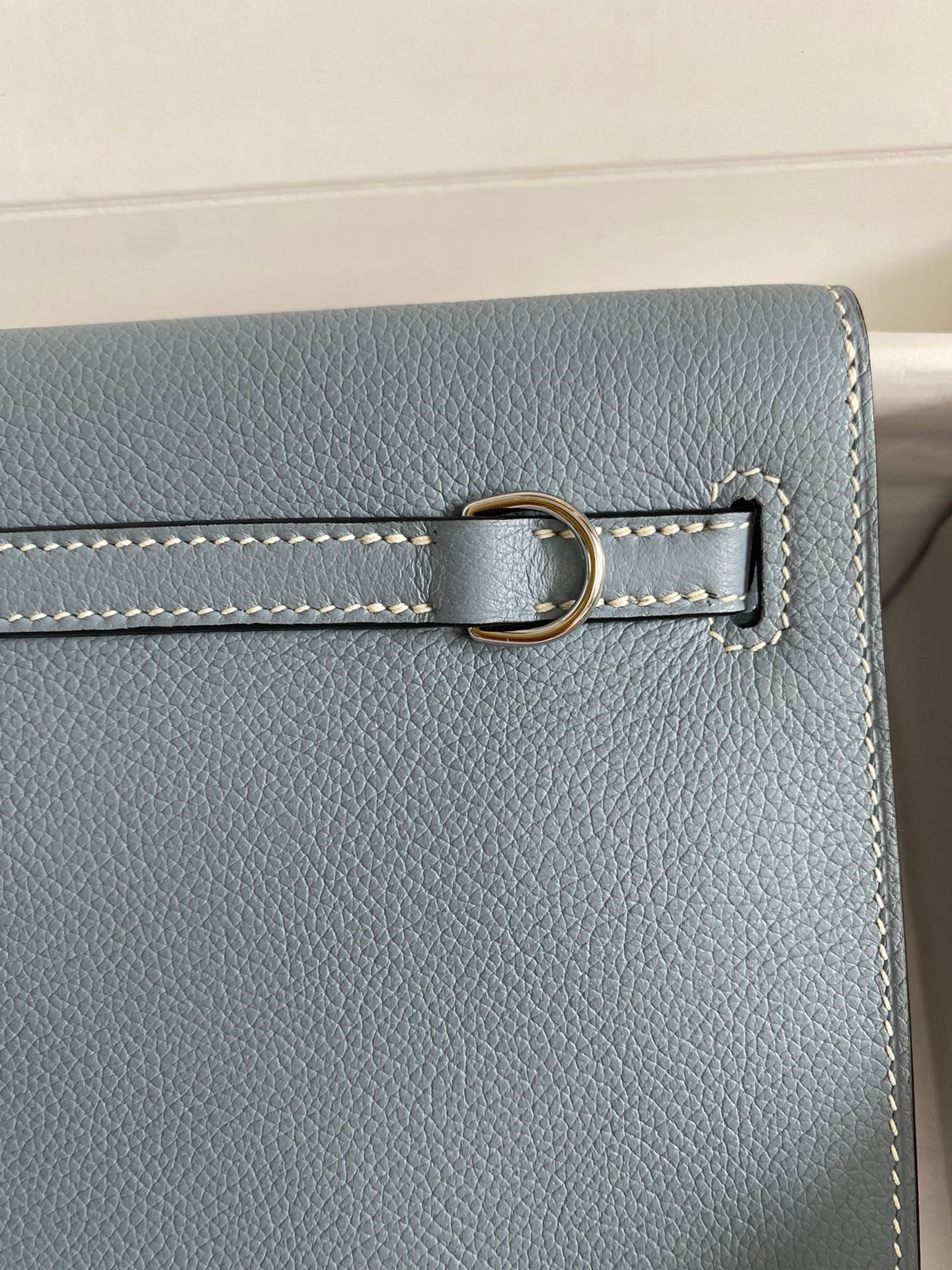 Hermes Kelly Danse II Handmade Bag In Blue Lin Evercolor Calfskin