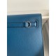 Hermes Kelly Danse II Handmade Bag In Deep Blue Evercolor Calfskin