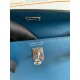 Hermes Kelly Danse II Handmade Bag In Deep Blue Evercolor Calfskin