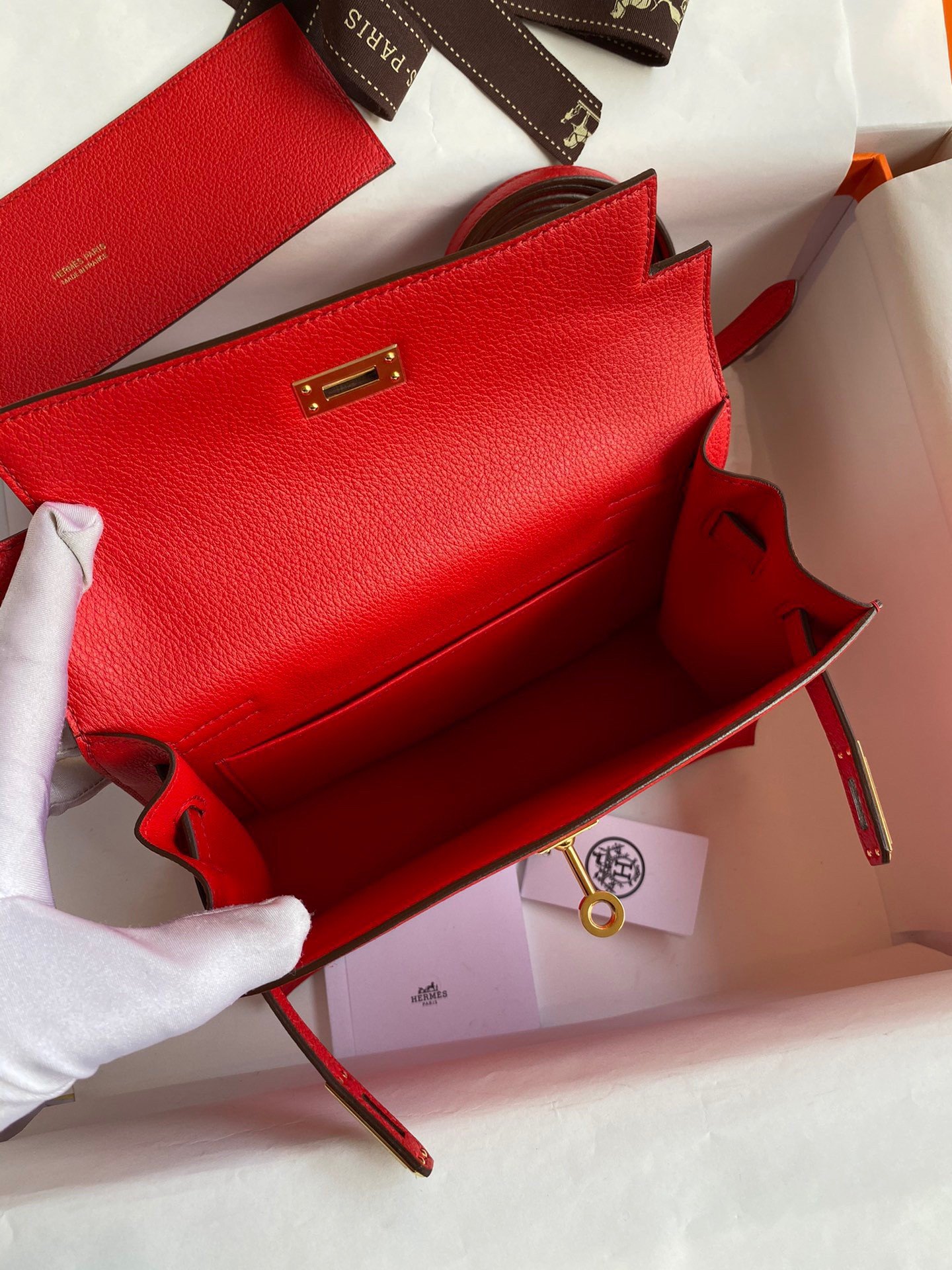 Hermes Kelly Danse II Handmade Bag In Red Evercolor Calfskin