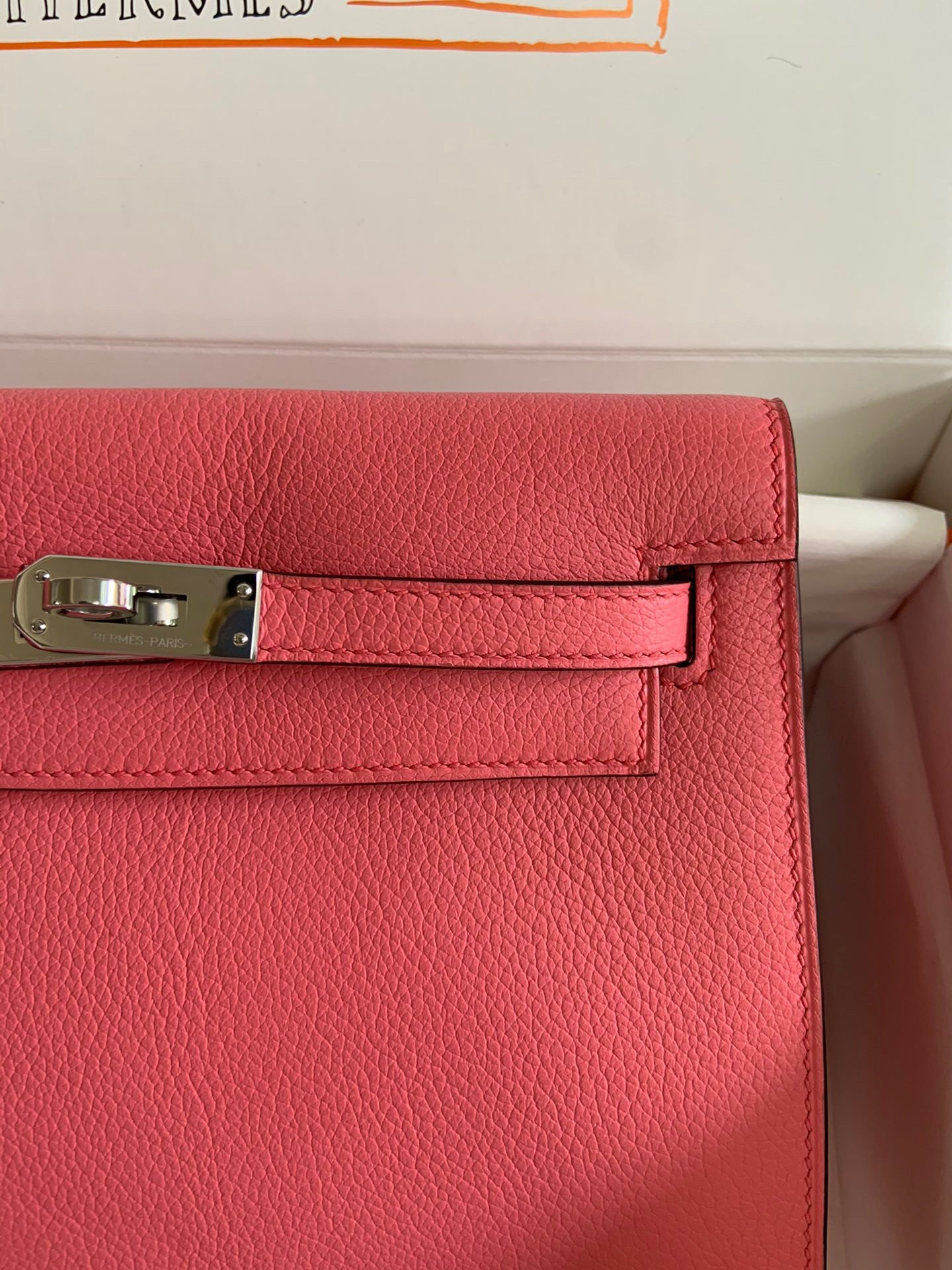 Hermes Kelly Danse II Handmade Bag In Rose Lipstick Evercolor Calfskin