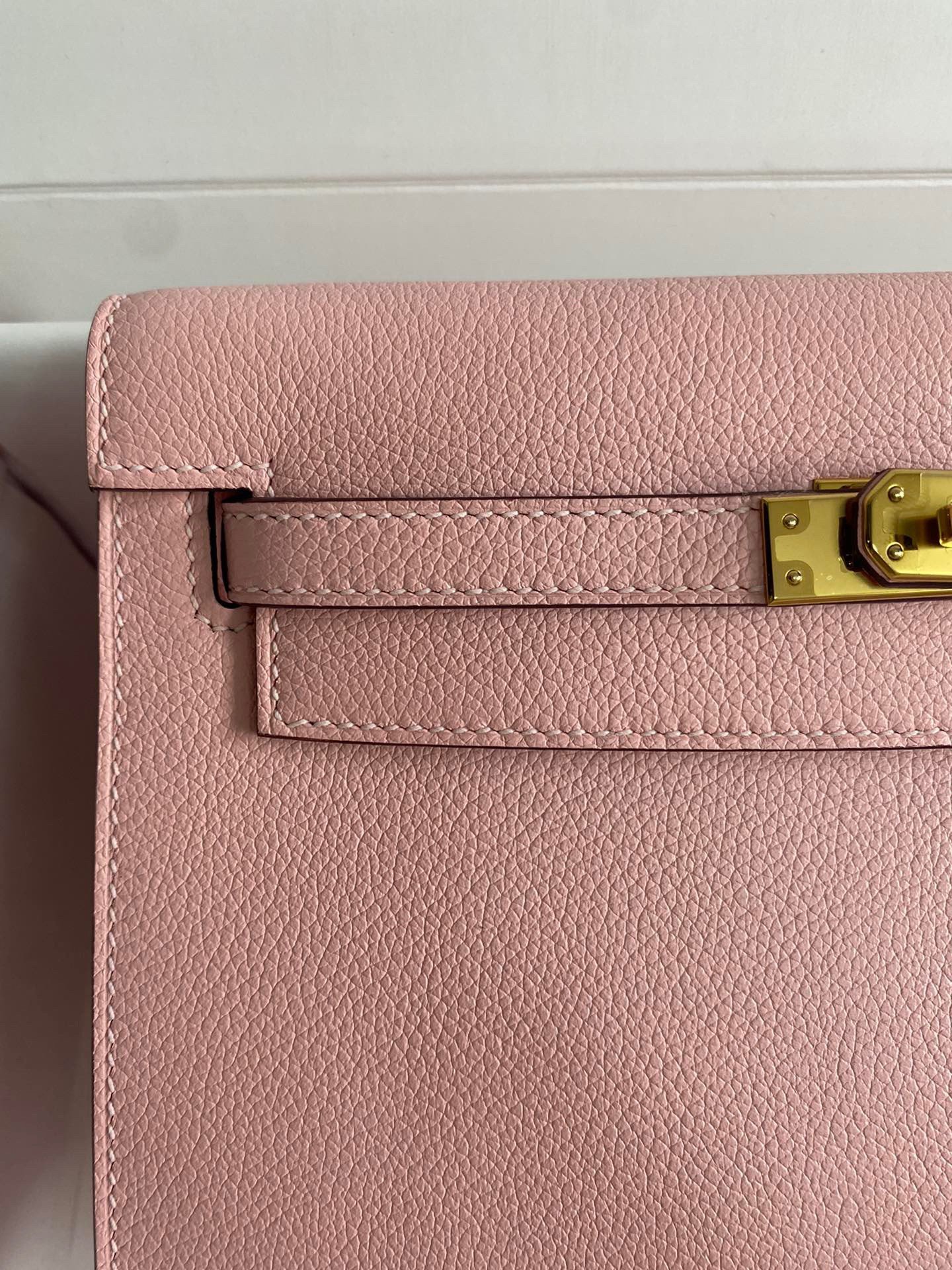 Hermes Kelly Danse II Handmade Bag In Rose Sakura Evercolor Calfskin