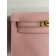 Hermes Kelly Danse II Handmade Bag In Rose Sakura Evercolor Calfskin