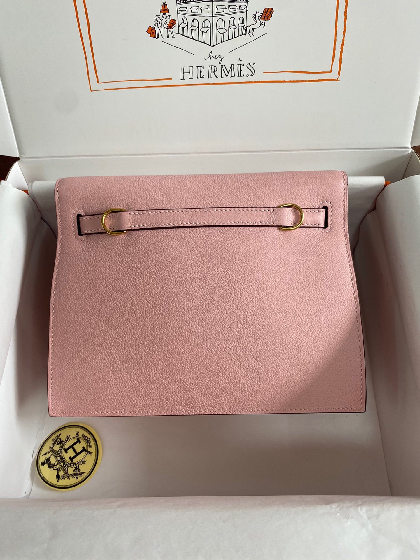 Hermes Kelly Danse II Handmade Bag In Rose Sakura Evercolor Calfskin