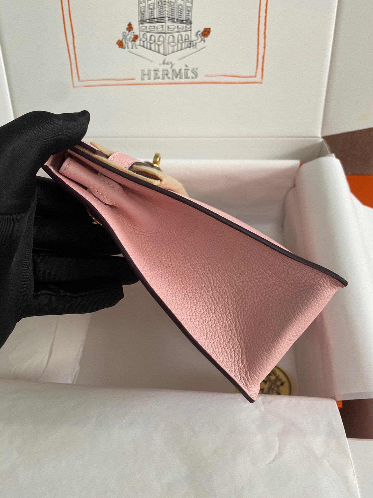 Hermes Kelly Danse II Handmade Bag In Rose Sakura Evercolor Calfskin