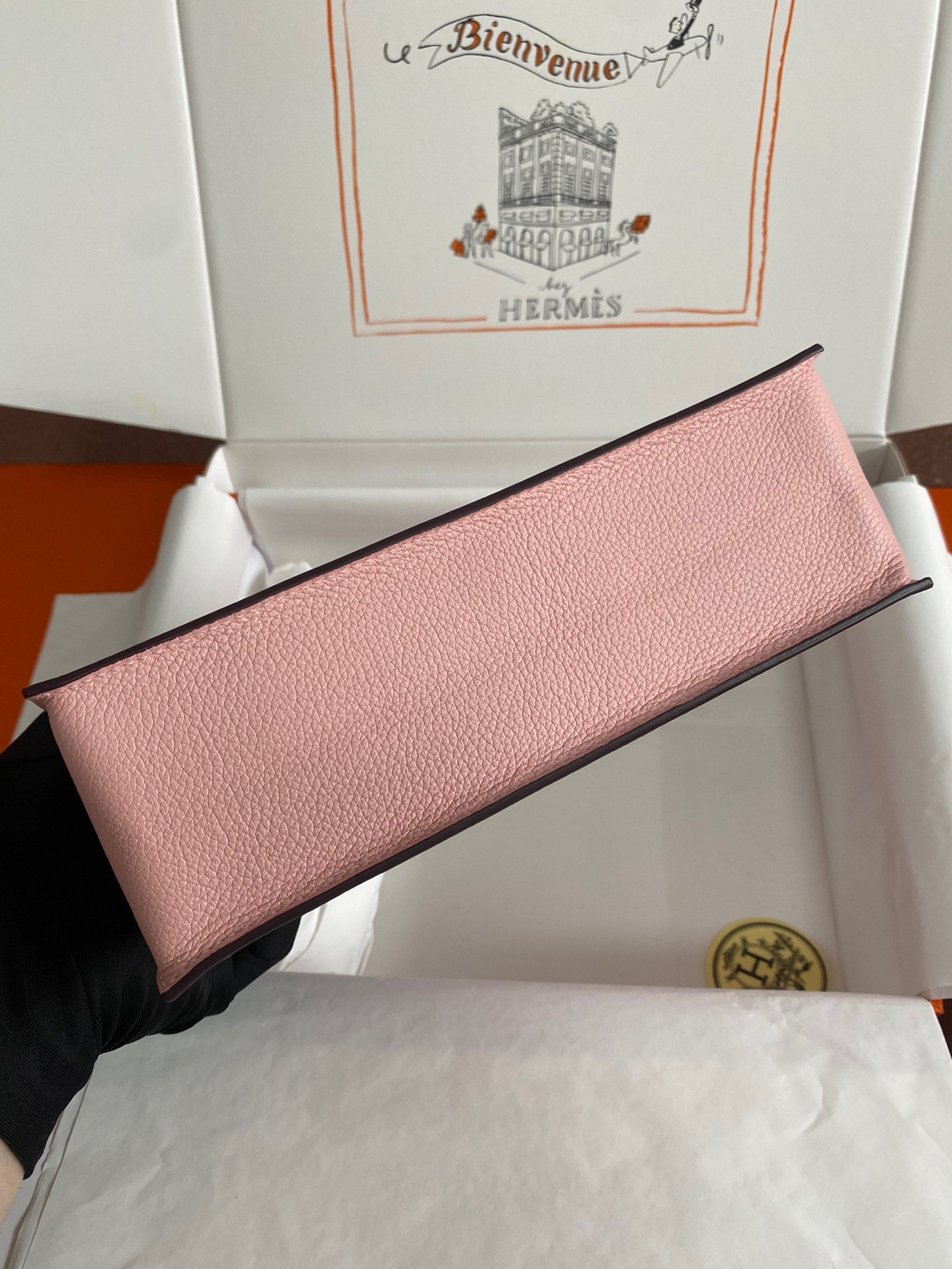 Hermes Kelly Danse II Handmade Bag In Rose Sakura Evercolor Calfskin