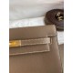 Hermes Kelly Danse II Handmade Bag In Taupe Evercolor Calfskin