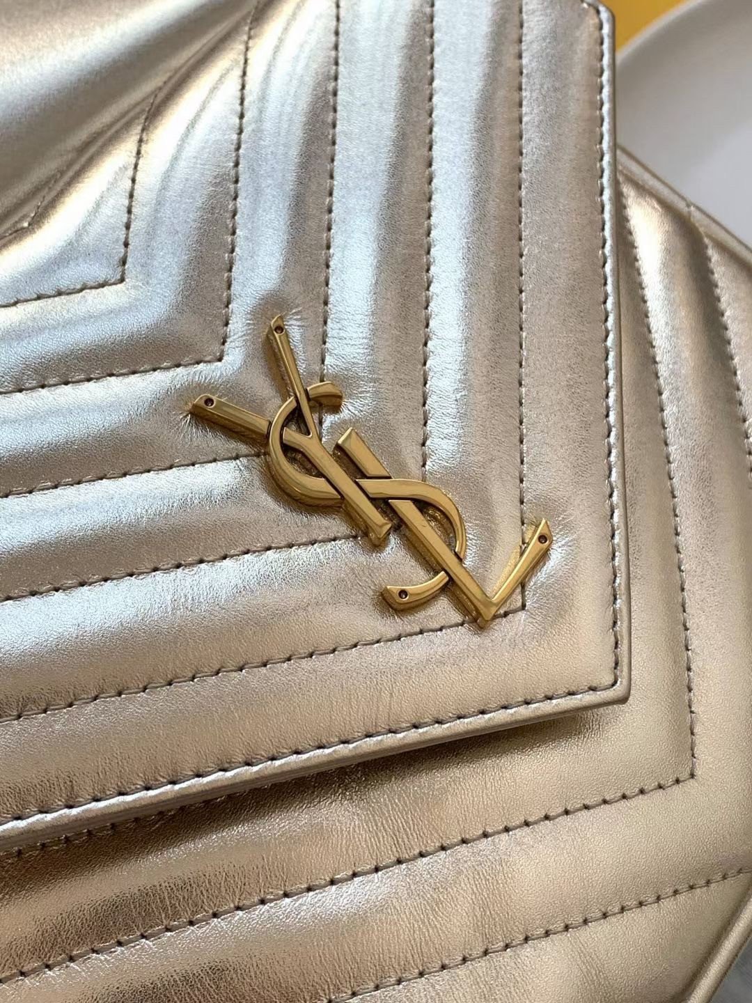 Saint Laurent Joe Backpack In Gold Lame Leather