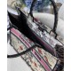 Dior Large Book Tote Bag In Multicolor Dior Flowers Embroidery