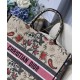 Dior Large Book Tote Bag In Multicolor Dior Flowers Embroidery