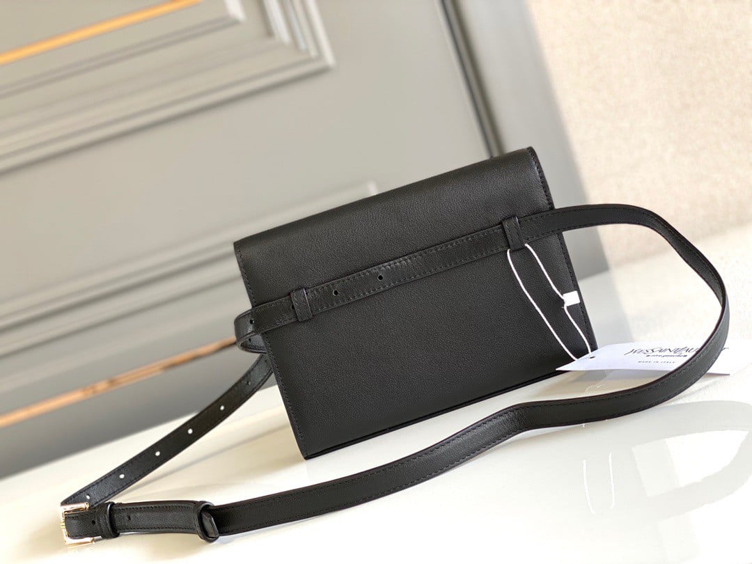 Saint Laurent Kate Belt Bag In Black Calfskin