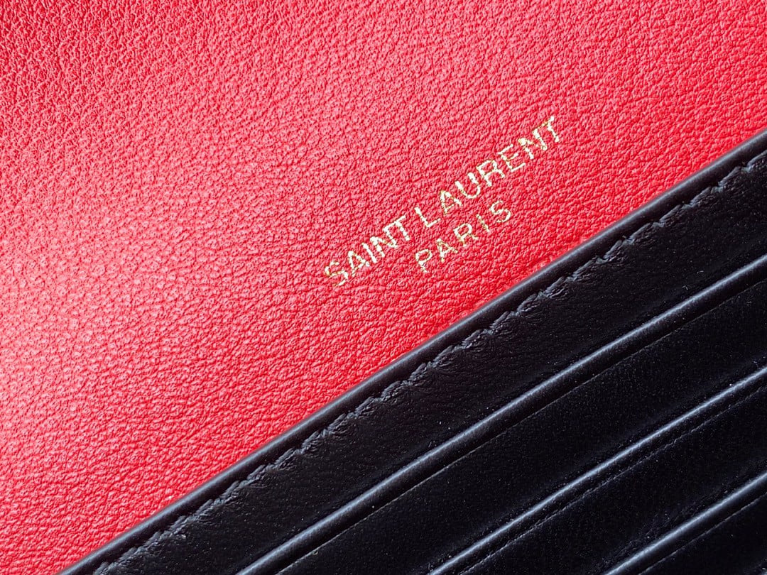 Saint Laurent Kate Belt Bag In Red Calfskin