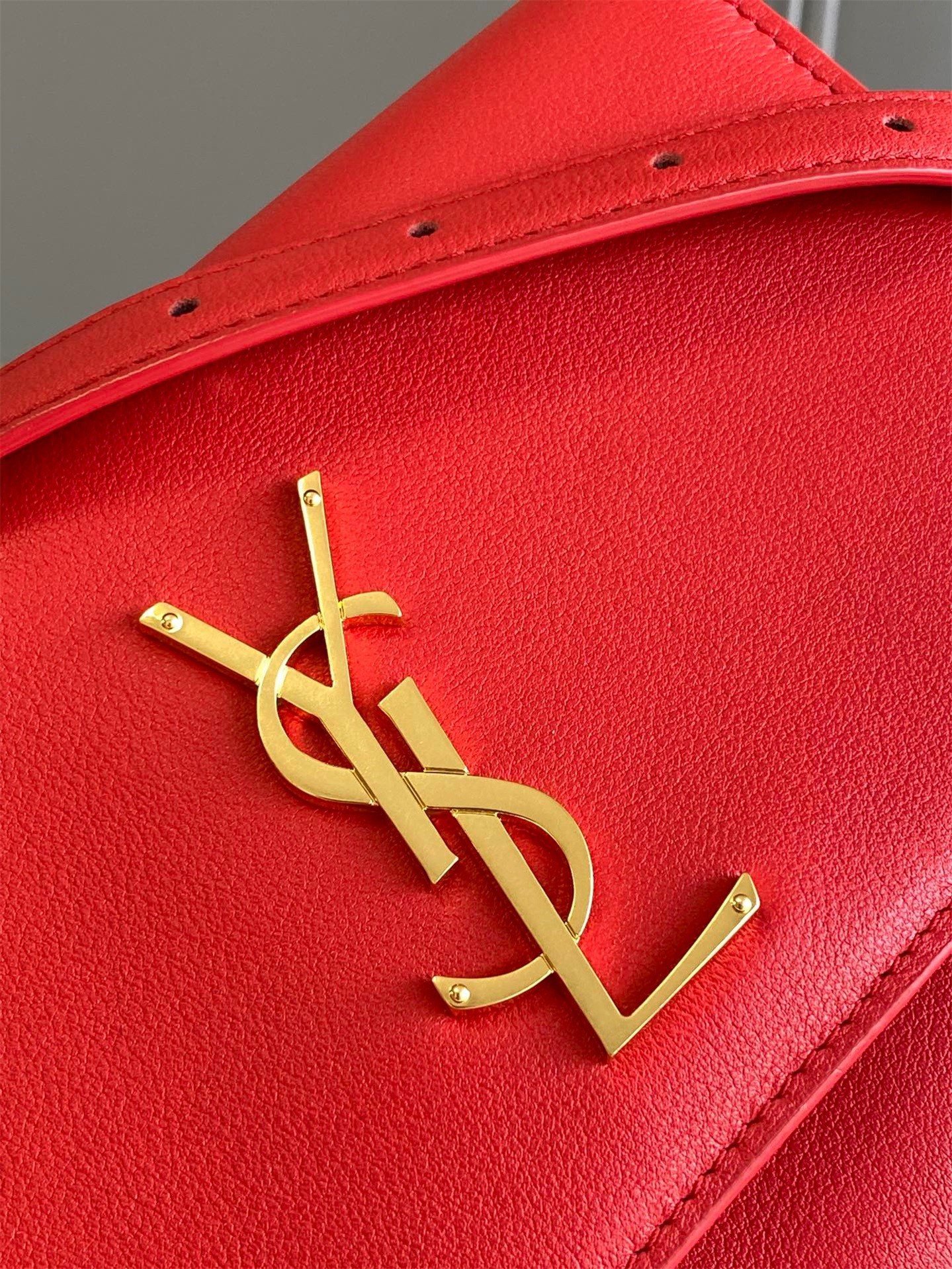 Saint Laurent Kate Belt Bag In Red Calfskin