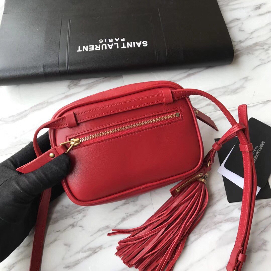 Saint Laurent Lou Belt Bag In Red Quilted Calfskin