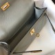 Hermes Kelly Pochette Clutch Bag In Blue Glacier Epsom Leather