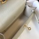 Hermes Kelly Pochette Clutch Bag In Craie Epsom Leather