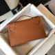 Hermes Kelly Pochette Clutch Bag In Gold Epsom Leather