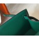 Hermes Kelly Pochette Clutch Bag In Malachite Epsom Leather