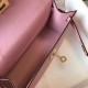 Hermes Kelly Pochette Clutch Bag In Mauve Sylvestre Epsom Leather